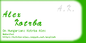 alex kotrba business card